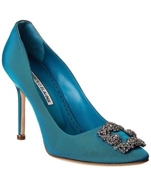 Manolo Blahnik Hangisi 105 Canvas Pump - Blue