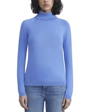 Lafayette 148 New York Viscose Raglan Turtleneck Jumper - Blue