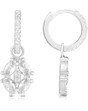 Sphera Milano 14k Over Silver Cz Huggie Hoops - White
