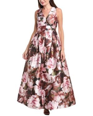 Julia Jordan Pleated Ball Gown - White