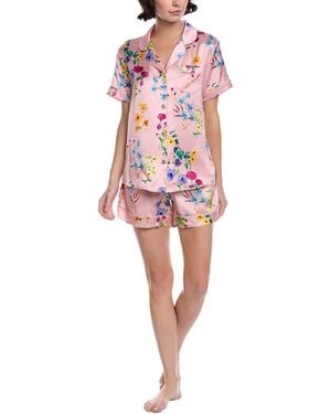 Petite Plume 2Pc Mulberry Silk Pyjama Set - Red