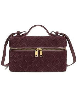 Tiffany & Fred Paris Woven Suede Leather Camera Bag - Purple
