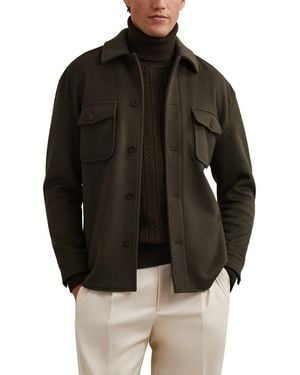 Reiss Liam Wool-Blend Casual Shirt - Black
