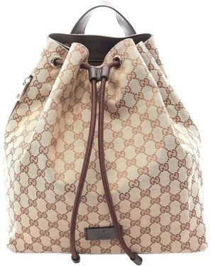 Gucci Beige Canvas Backpack (authentic Pre-loved) - Brown