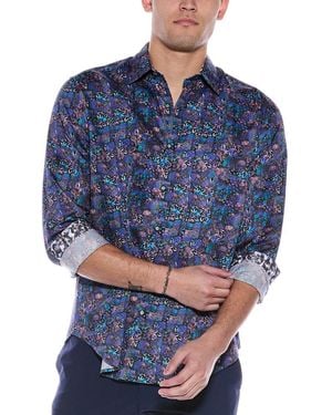 Robert Graham Campos Classic Fit Woven Shirt - Blue