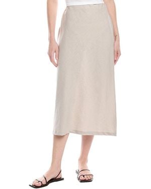 Enza Costa Bias Linen Midi Skirt - Natural