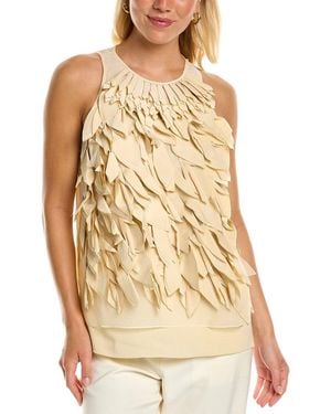 Brunello Cucinelli Petal Silk-blend Top - Natural