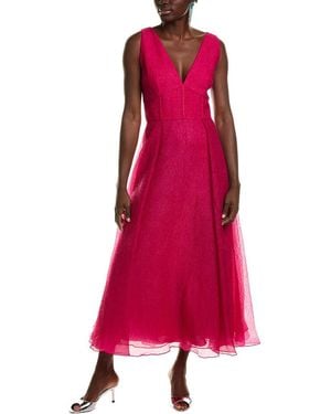 ML Monique Lhuillier Giselle Midi Dress - Red