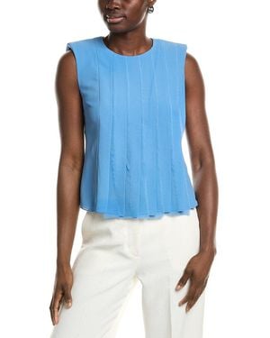 Akris Silk Pintuck Blouse - Blue