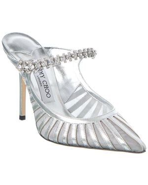 Jimmy Choo Bing 65 Mesh & Leather Mule - White