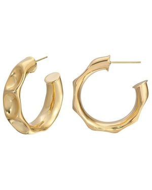 Eye Candy LA Evelyn Stud Hammer Hoop Earrings - Metallic