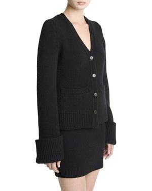 Vince Double Face Wool-Blend Cardigan - Black