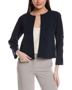 St. John Elascose Half Milano Knit Jacket - Blue