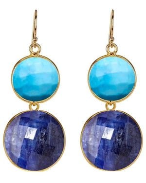 Liv Oliver 18K 18.25 Ct. Tw. Gemstone Drop Earrings - Blue