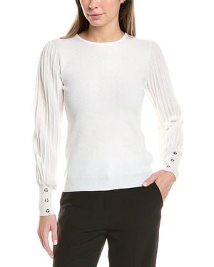 Nanette Lepore Balloon Sleeve Sweater - White