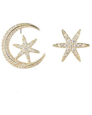 Eye Candy LA Cz Double Fish Earrings - Metallic