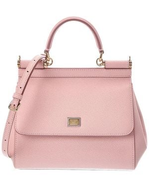Dolce & Gabbana Sicily Small Leather Shoulder Bag - Pink