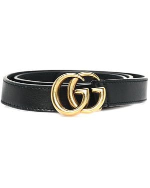 Gucci Calfskin Double G 20mm Belt 70 28 (authentic Pre-loved) - Black