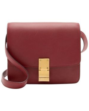 Celine Calfskin Classic Small Box Bag (Authentic Pre-Loved) - Red