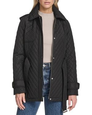 Andrew Marc Brinklee Belted Trench Coat - Black