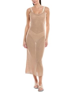 Onia Textured Jumper Scoop Linen Maxi Dress - Natural