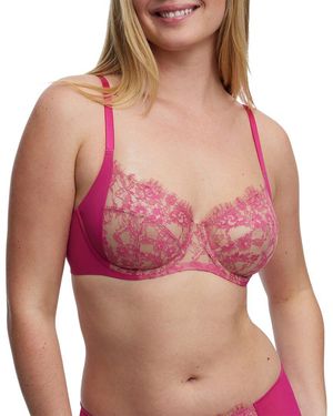 Skarlett Blue Entice Lace Side Support Balconette Bra - Red