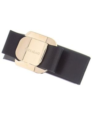 Ferragamo Vara Bow Leather Barette - Black