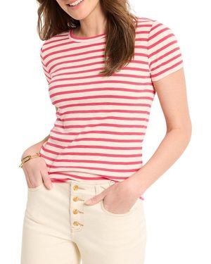 NIC+ZOE Scoop Neck Striped T-Shirt - Pink