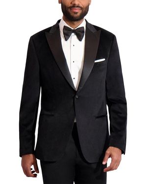 Ike Behar Velvet Tuxedo Jacket - Blue