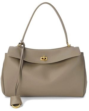Tiffany & Fred Paris Large Smooth Leather Tote - Green