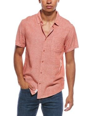 Vintage Summer Linen-blend Shirt - Red