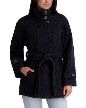 Kensie Textured Boucle Coat - Blue