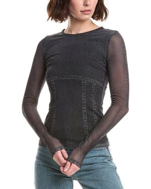 Rag & Bone Miramar Mesh Crewneck - Gray