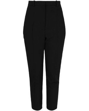 McQueen High-Rise Wool Cigarette Pant - Black