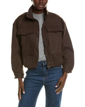 Marion Oversized Pocket Bomber Jacket - Brown