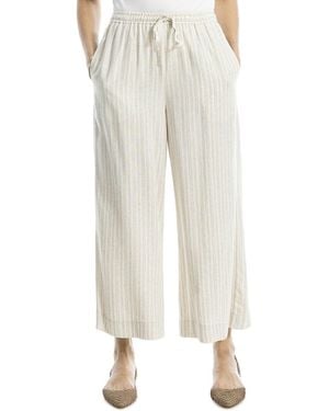 Max Studio Linen-Blend Drawstring Crop Pant - White