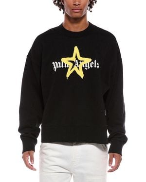 Palm Angels Star Sprayed Crewneck Sweatshirt - Black