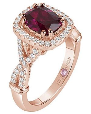 Suzy Levian CZ Jewelry Suzy Levian Rose Plated Cz Ring - Pink