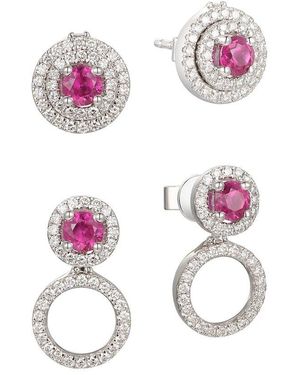 Gregg Ruth 14K 0.86 Ct. Tw. Diamond & Ruby Two Way Earring - Pink
