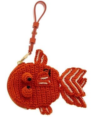 Fendi Bff Crochet Coin Purse - Red
