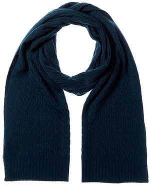 Forte Cashmere Textured Cashmere Scarf - Blue