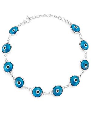Sphera Milano Silver Cz Evil Eye Bracelet - Blue