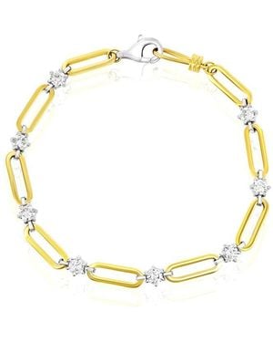 Jewels by Viomo 14K 1.56 Ct. Tw. Diamond Paper Clip Bracelet - Metallic