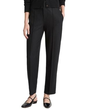Vince High Waist Tailored Wool-Blend Carrot Trouser - Black