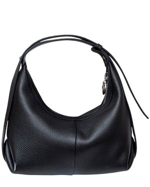 BELLA DESERT Leather Clutch - Black