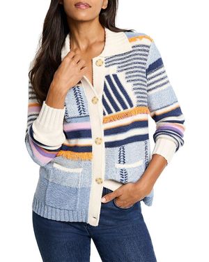 NIC+ZOE Nic + Zoe Pattern Play Sweater Jacket - Blue