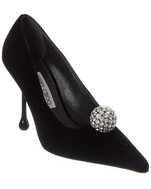 Jimmy Choo Orb 95 Velvet Pump - Black