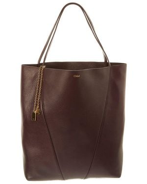 Chloé Leather Large Tote - Brown