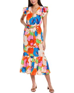 Sam Edelman Retro Range Floral Midi Dress - White