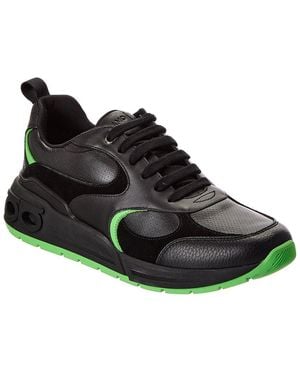 Ferragamo Leather & Suede Trainer - Black